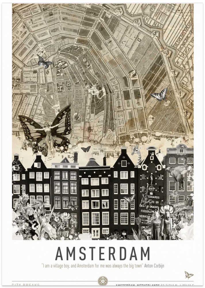 Amsterdam (City Breaks) - Art Print by Simon Goggin Travel Poster