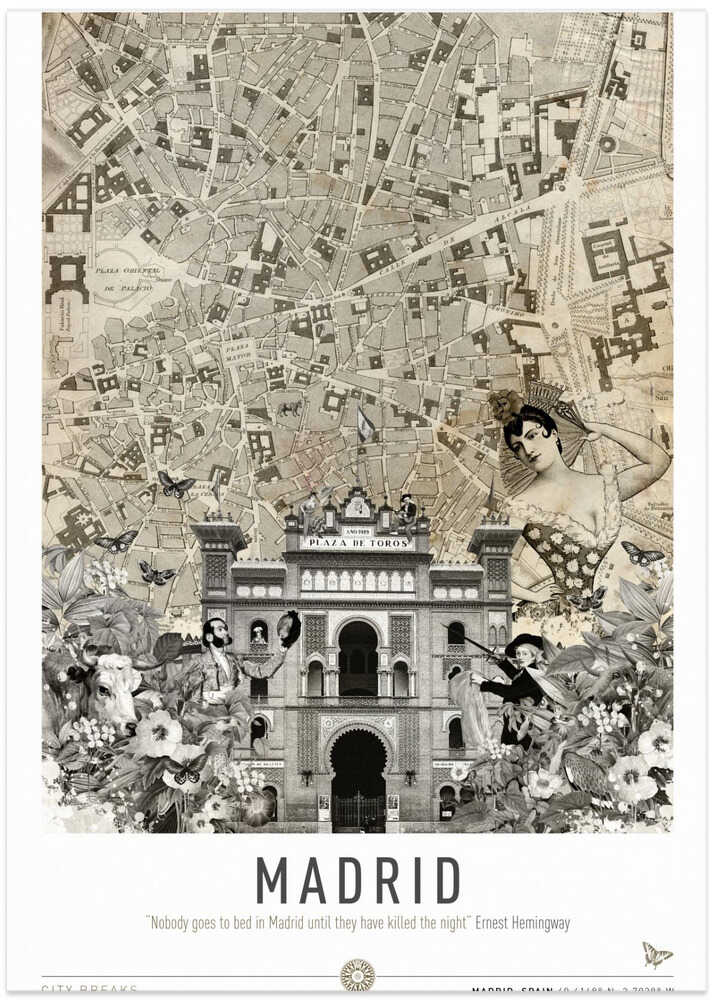 Madrid (City Breaks) - Art Print by Simon Goggin Travel Poster