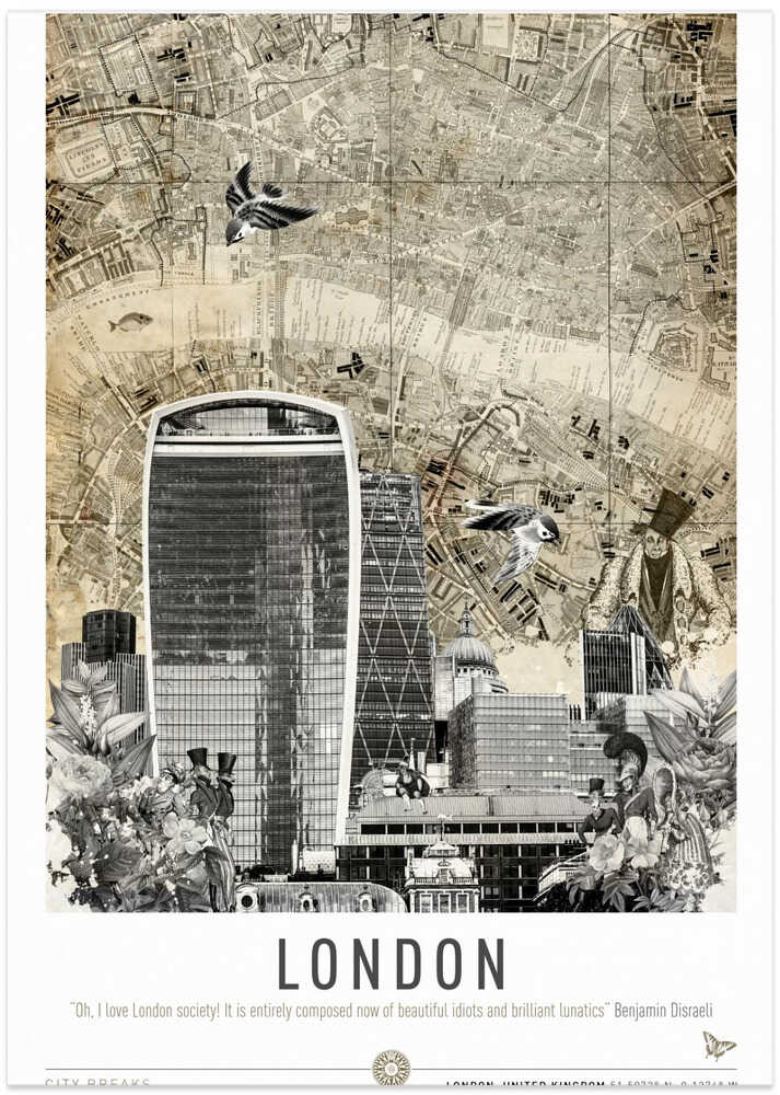 London City (City Breaks) - Art Print by Simon Goggin Travel Poster