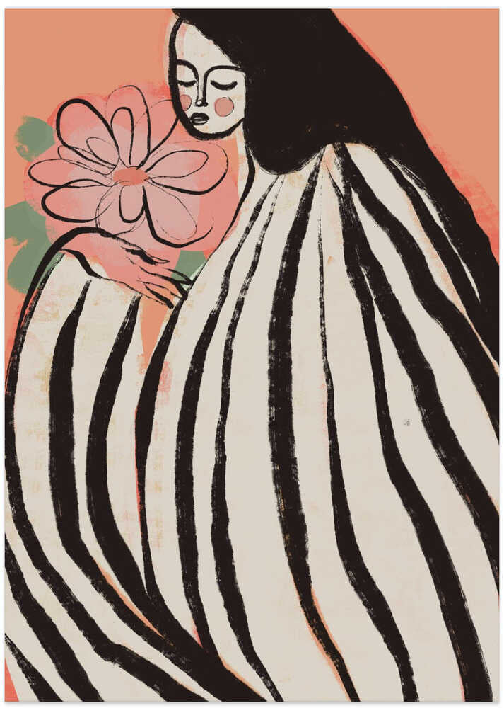 A Silent Moment (Peach) - Art Print by Treechild