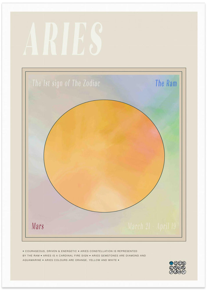 Zodiac Aries - Art Print by casa cartissi