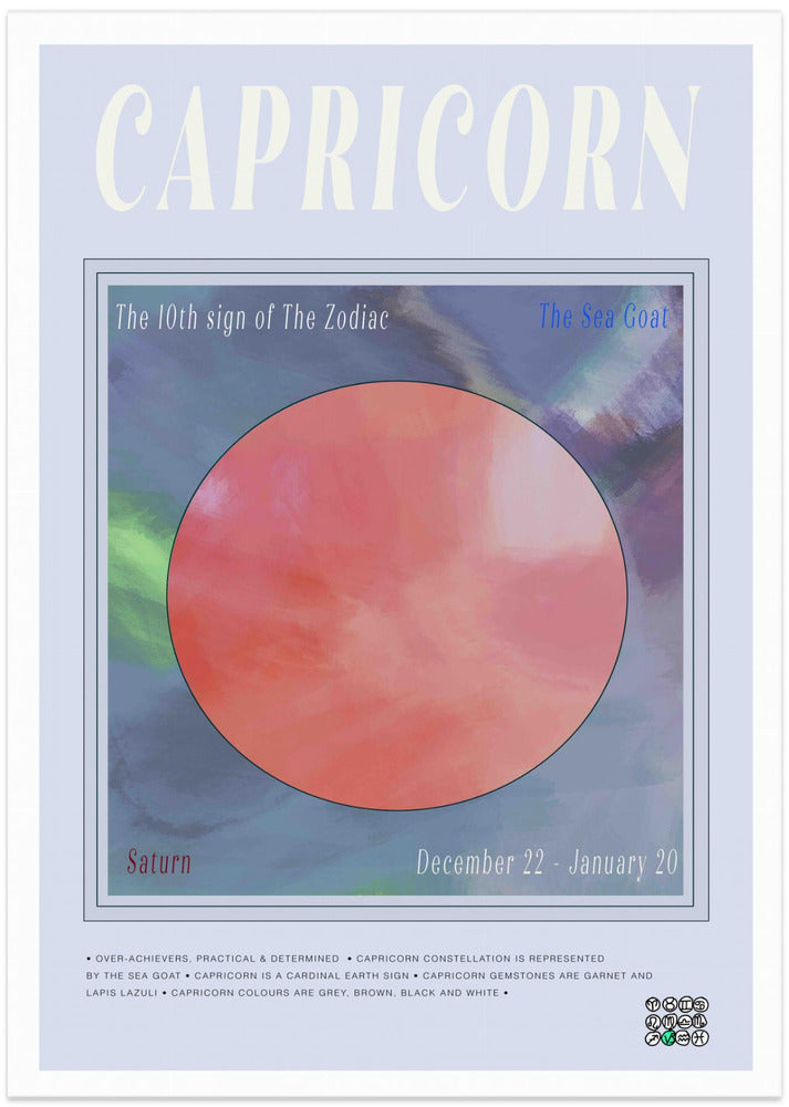 Zodiac Capricorn - Art Print by casa cartissi