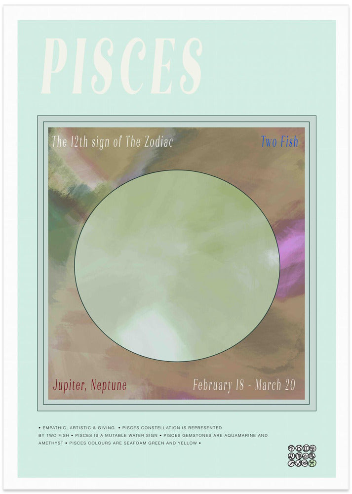 Zodiac Pisces - Art Print by casa cartissi