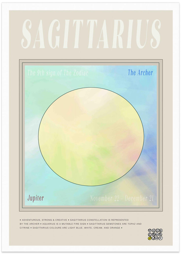Zodiac Sagittarius - Art Print by casa cartissi