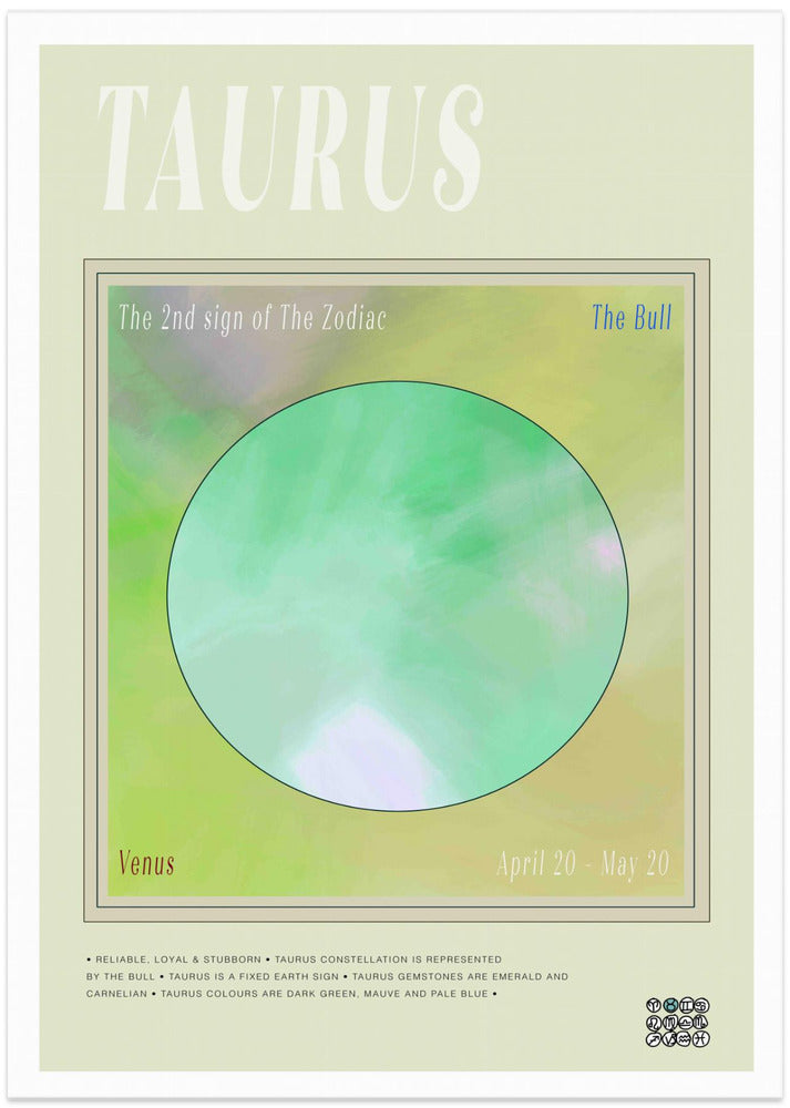 Zodiac Taurus - Art Print by casa cartissi