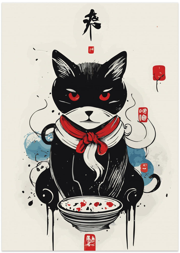 Cat and the bowl - Art Print by Andreas Magnusson
