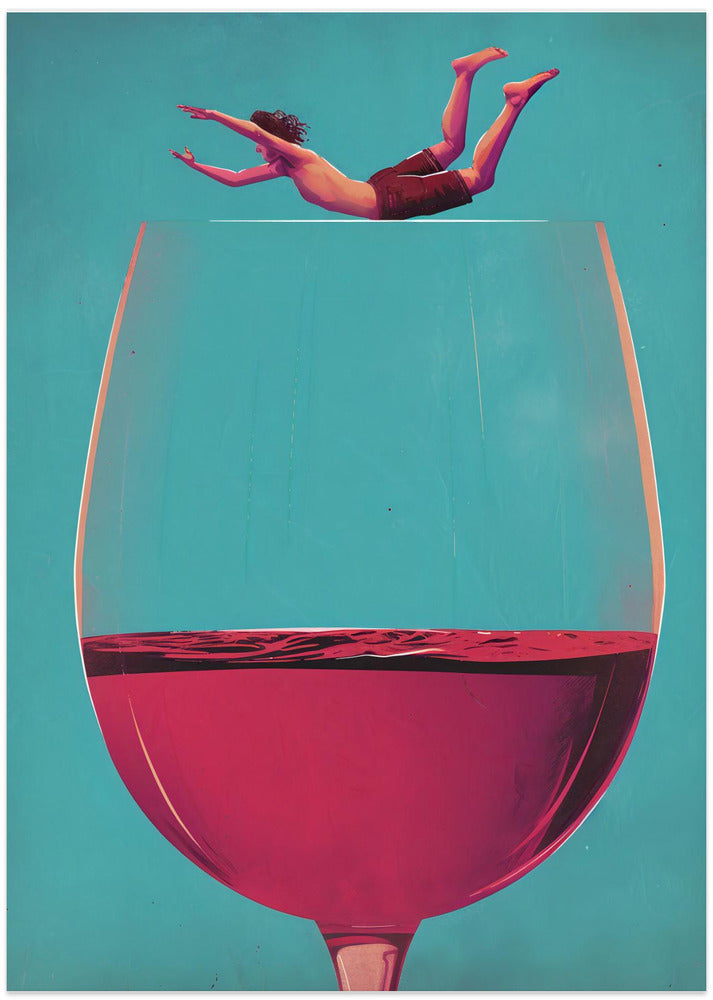 Wine Dive - Art Print by Andreas Magnusson