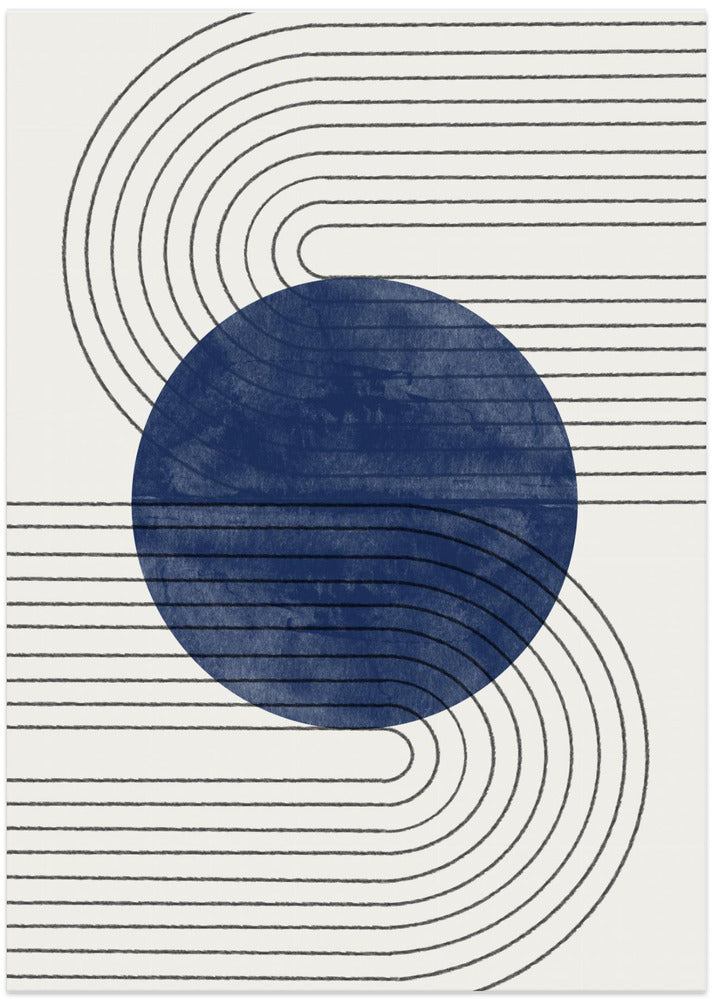 Blue Eclipse Lines - Art Print by THE MIUUS STUDIO