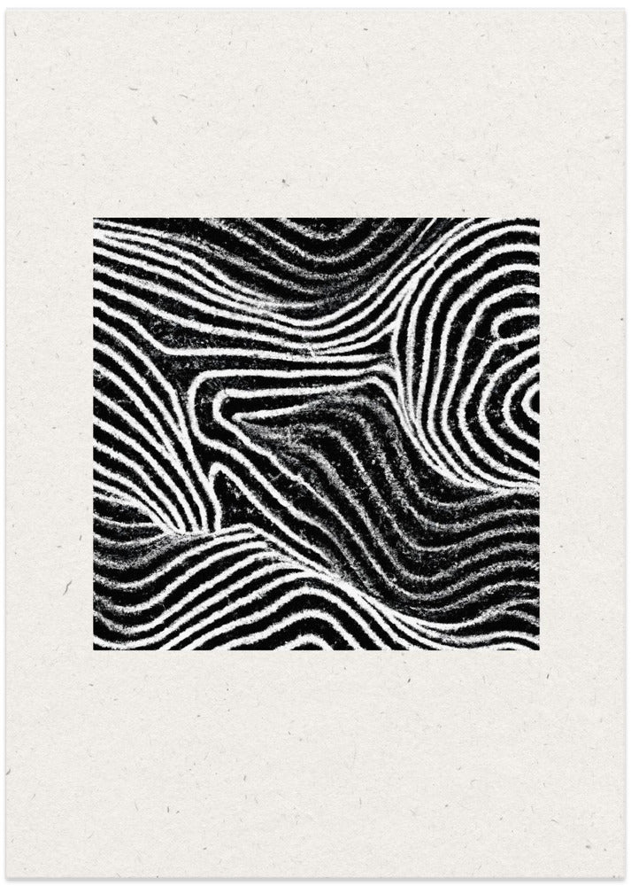 Black and White Waves - Art Print by THE MIUUS STUDIO