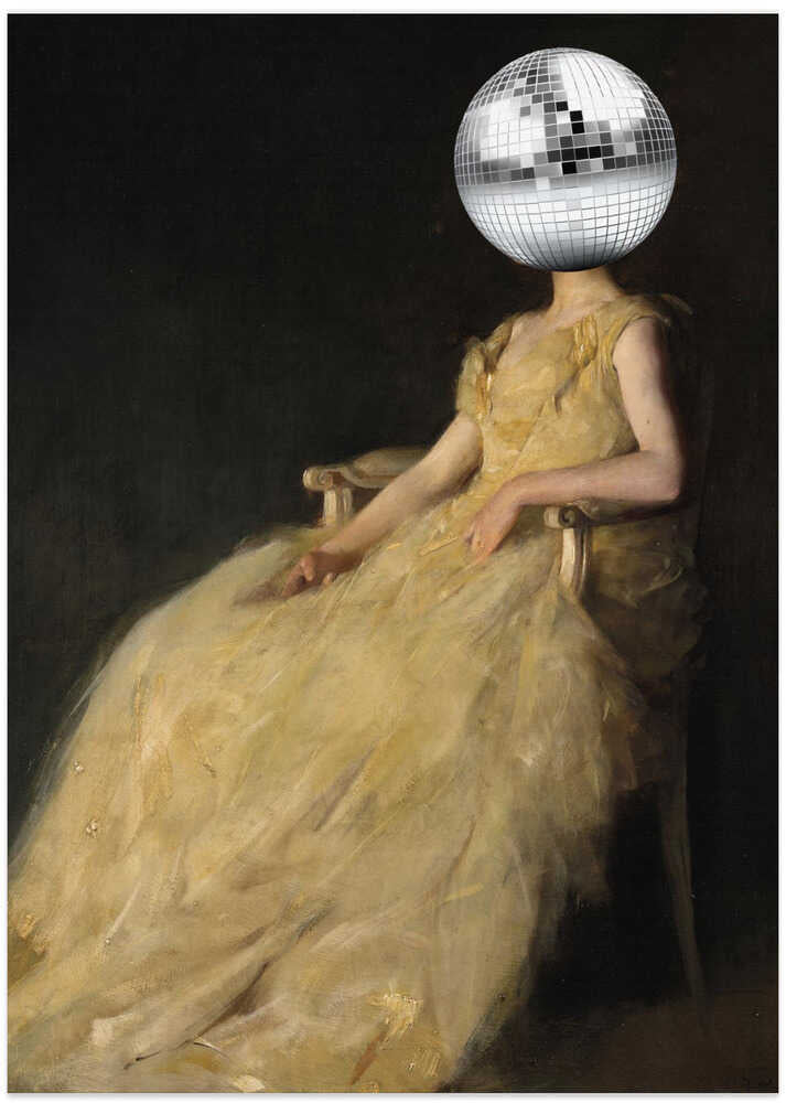 Disco Head Vintage Collage - Art Print by The Art Concept