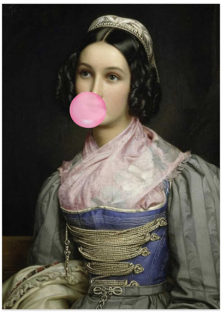 Bubble Gum Portrait - Art Print by The Art Concept