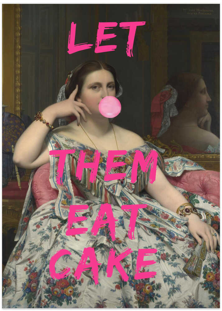 Let Them Eat Cake, Bubble Gum Vintage Portrait - Art Print by The Art Concept