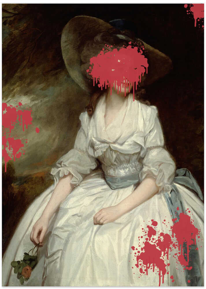 Renaissance Red Splash - Altered Art - Art Print by The Art Concept