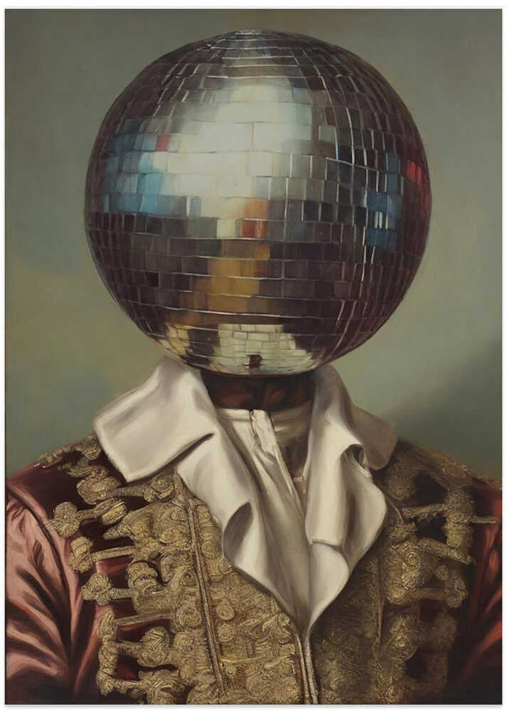 DiscoHead King  / Altered Collage Art - Art Print by The Art Concept