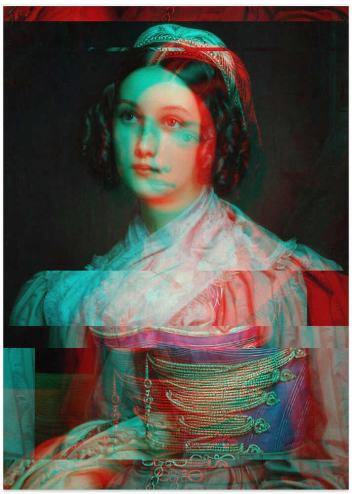 Glitched Portrait of Woman - Art Print by The Art Concept