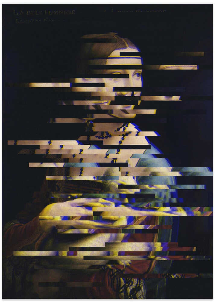 Glitched Leonardo da Vinci's Lady with an Ermine - Art Print by The Art Concept