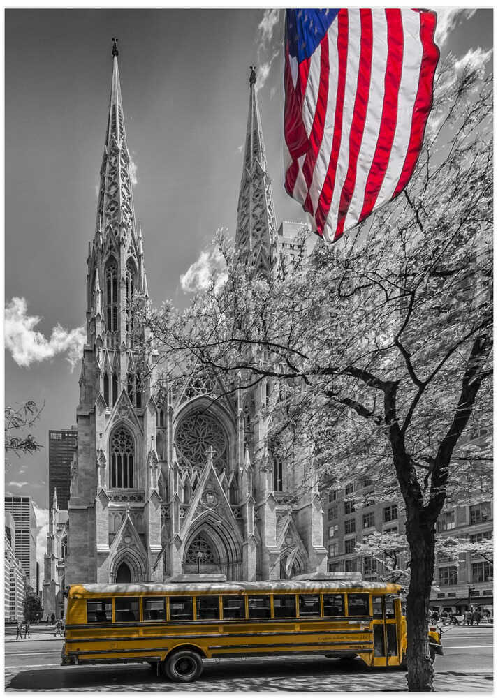 NEW YORK CITY St. Patrick's Cathedral - Art Print by Melanie Viola Travel Poster
