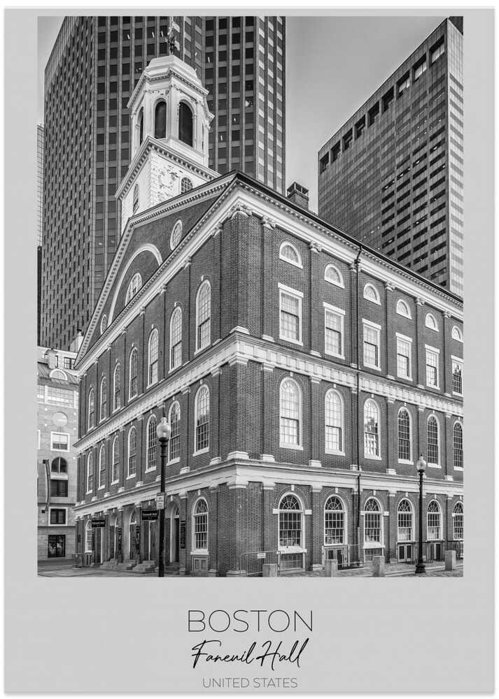 In focus: BOSTON Faneuil Hall - Art Print by Melanie Viola Travel Poster