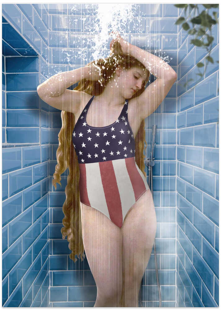 Beauty In Shower - Art Print by Dikhotomy