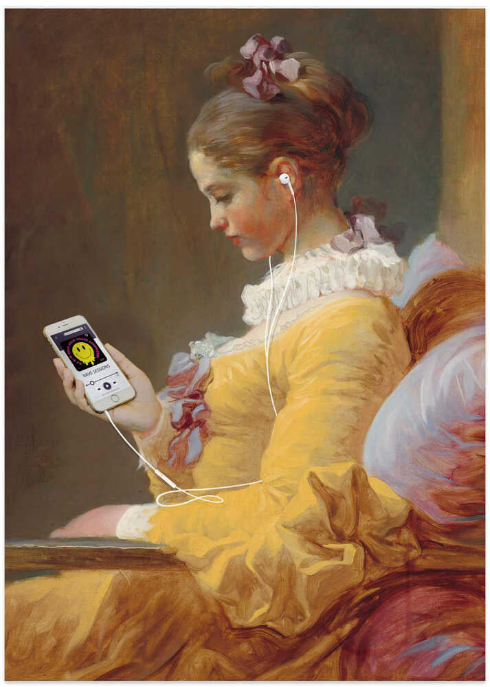 Listening a New Track - Art Print by Dikhotomy