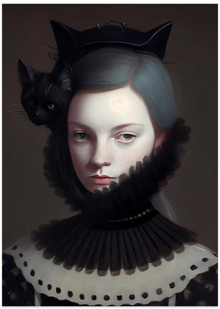 Miss Black Kitty - Art Print by Dikhotomy