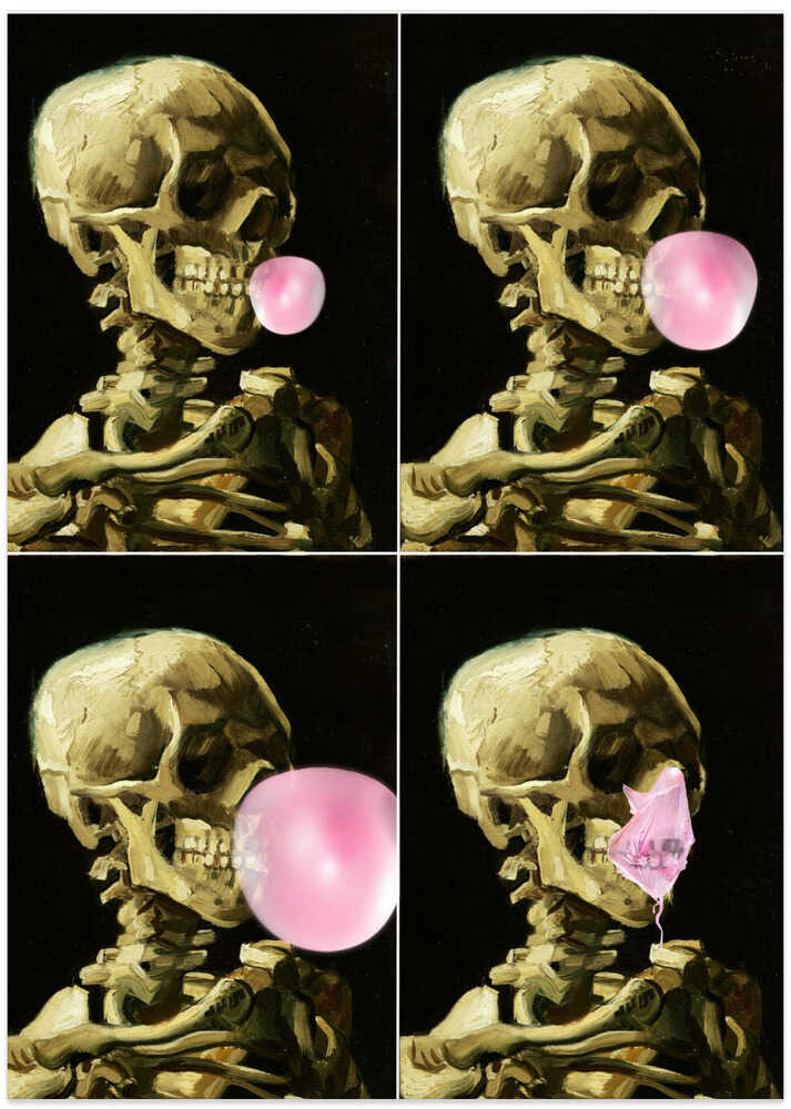 Skull Gum Explosion - Art Print by Dikhotomy