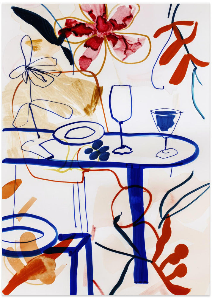 Vibrant Table Scene - Art Print by Treechild