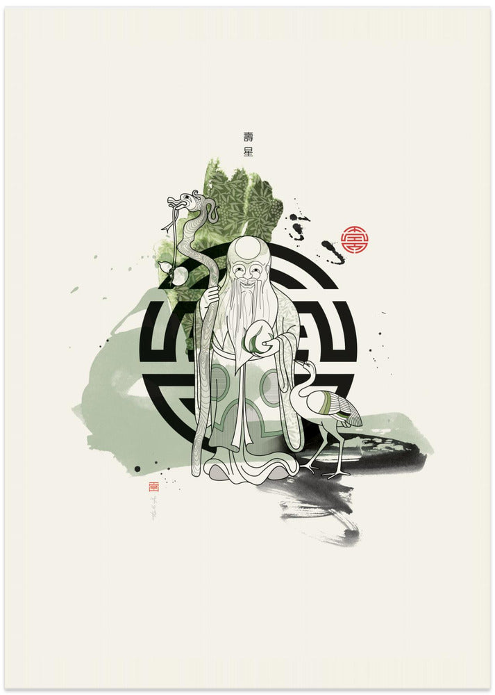 Shou Xing | 壽星 - Art Print by Thoth Adan