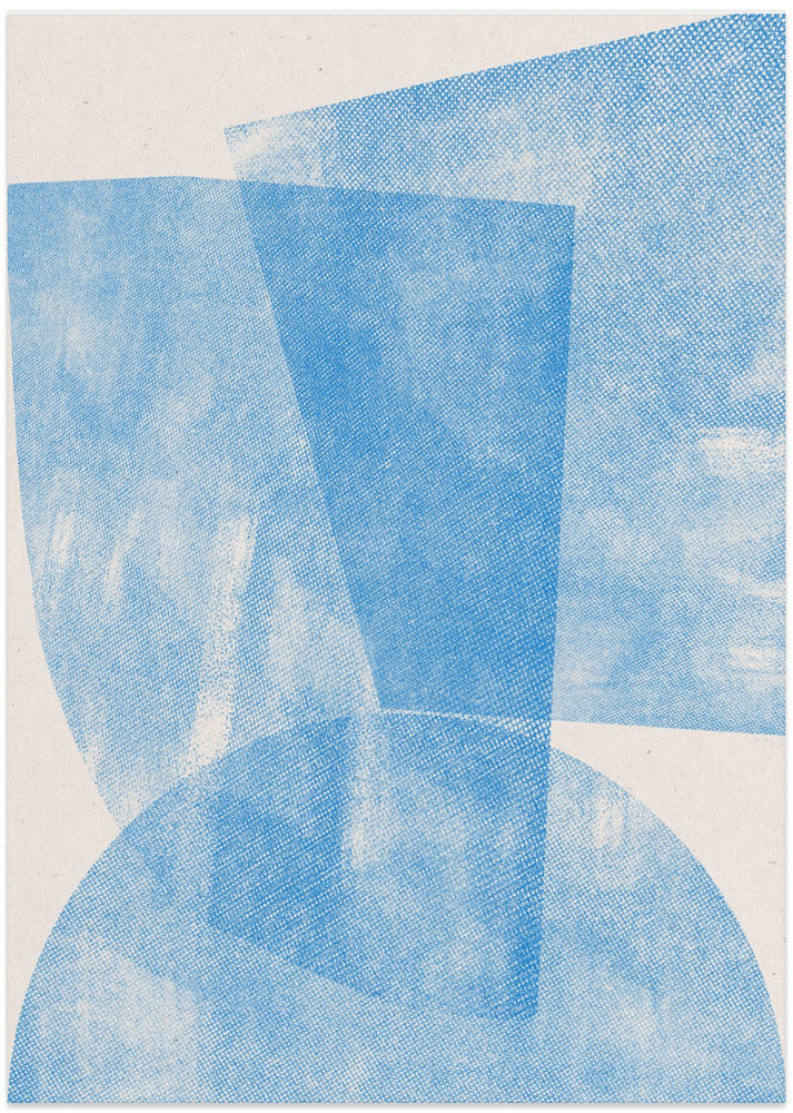 Blue Geometric Waves - Art Print by THE MIUUS STUDIO