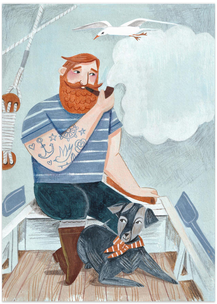 Skipper and Dog - Art Print by Caroline Bonne Müller