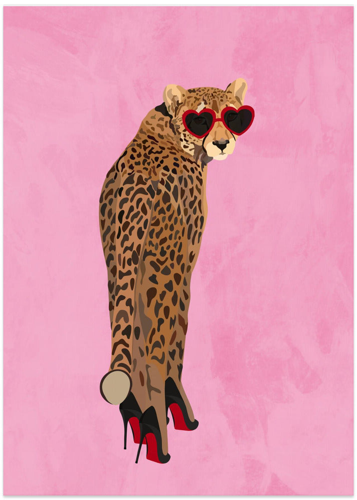 Sexy cheetah in heels - Art Print by Sarah Manovski