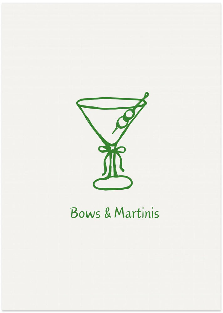 Green Bows and Martinis - Art Print by ART of living