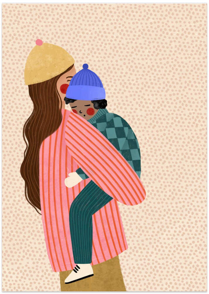 Loving Winter Embrace - Art Print by Bea Müller