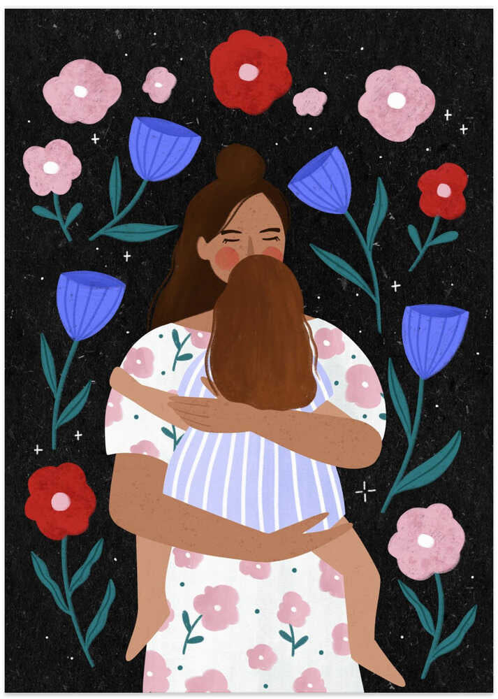 Tender Mother Hug - Art Print by Bea Müller