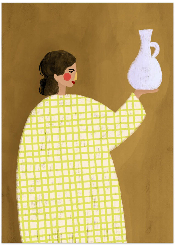 The Woman With Vase - Art Print by Bea Müller