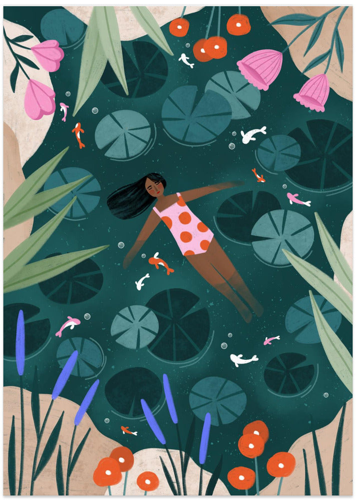 Wild Swimming - Art Print by Bea Müller