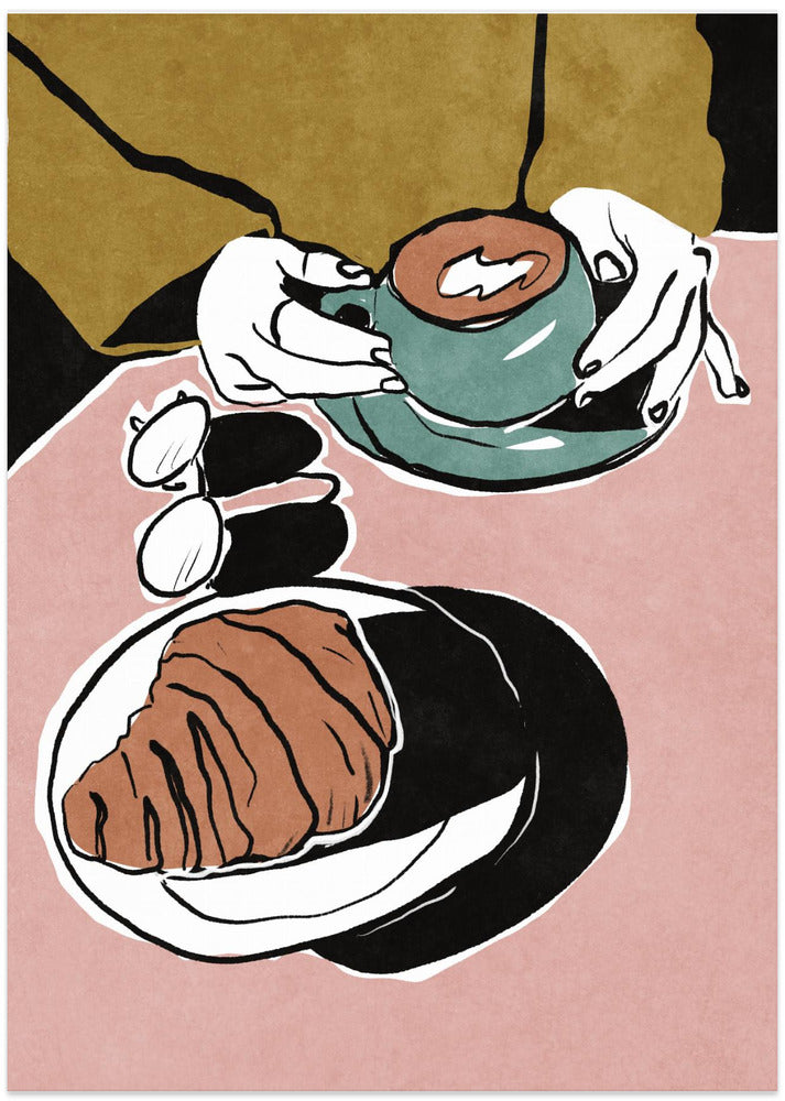 Croissant et café au lait - Art Print by Raissa Oltmanns
