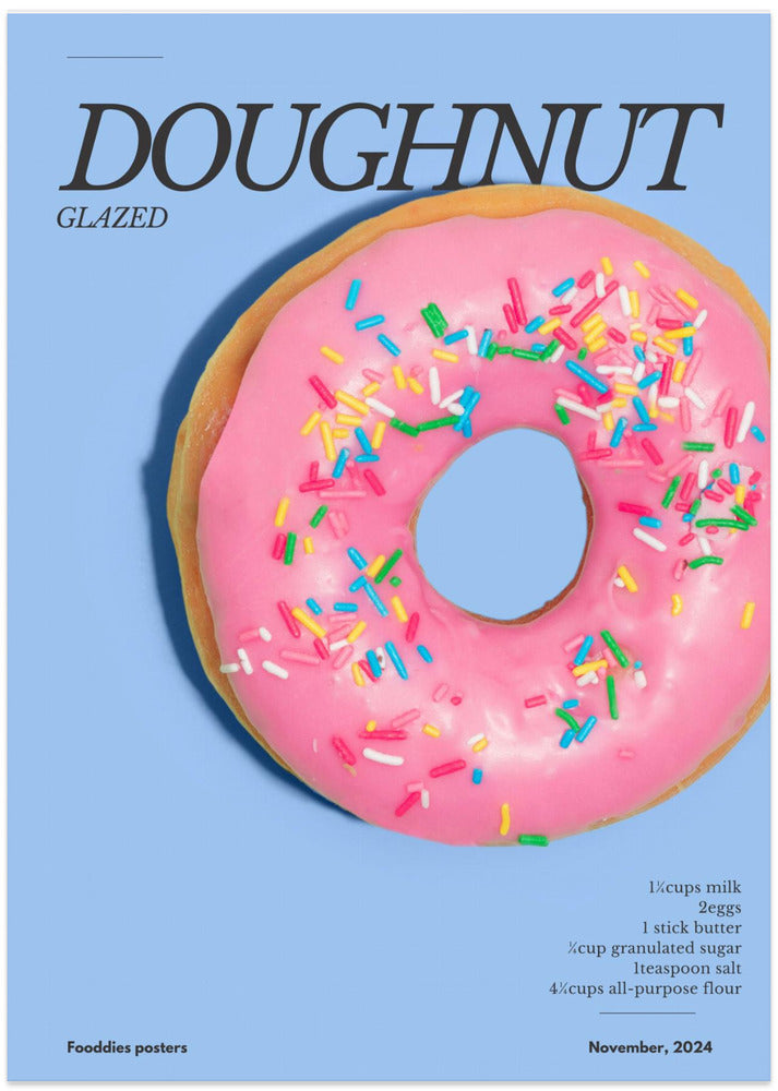 Pink Glaze Doughnut - Art Print by Julia Ramiro