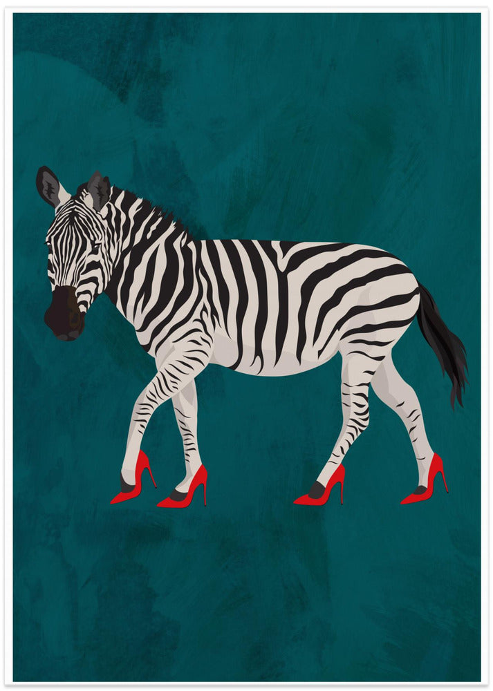 Zebra in heels 2 - Art Print by Sarah Manovski
