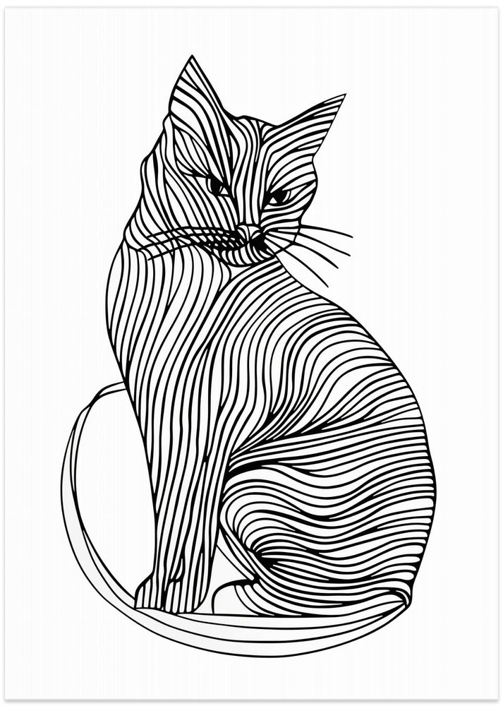 Lines art Cat - Art Print by Justyna Jaszke