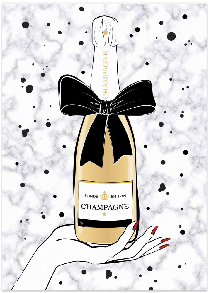 Holding Champagne - Art Print by Martina