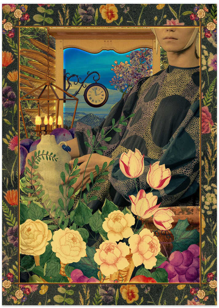 Surreal Floral Portail Collage - Art Print by CosmoZach