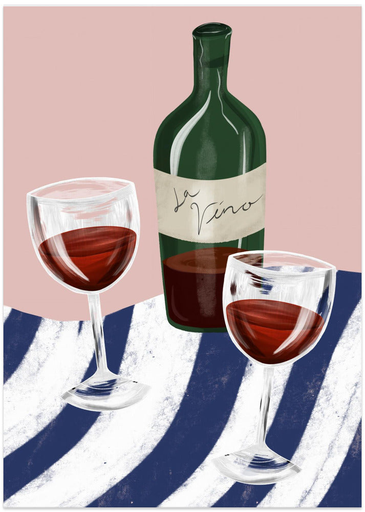 Wine time - Art Print by EMELIEmaria