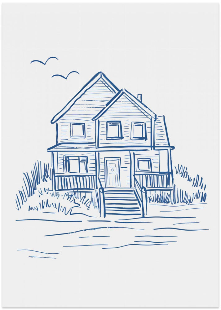 Nantucket Beachhouse - Art Print by Jolly and Dash