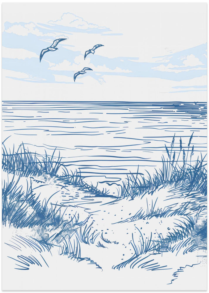 Seascape Sketch - Art Print by Jolly and Dash