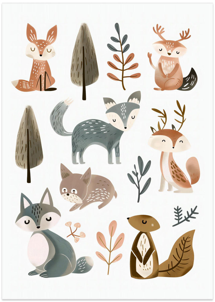 Cute Animals No 1 - Art Print by Andreas Magnusson