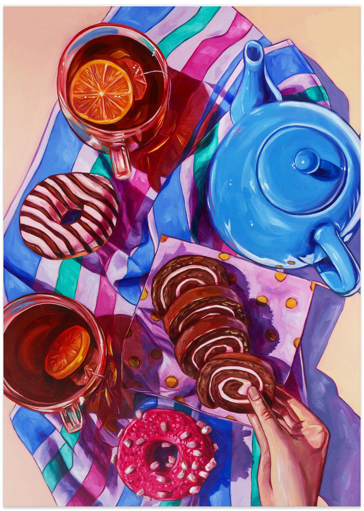 Hot Tea and Hot Pink - Art Print by Anna Zdanowicz