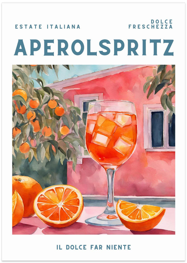 Aperol Spritz, Aquarell, Fresh - Art Print by Ohkimiko