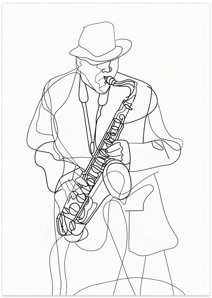 Line Art Musican 2 - Art Print by Justyna Jaszke