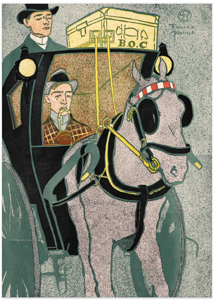 Man In Carriage (1896) - Art Print by Edward Penfield